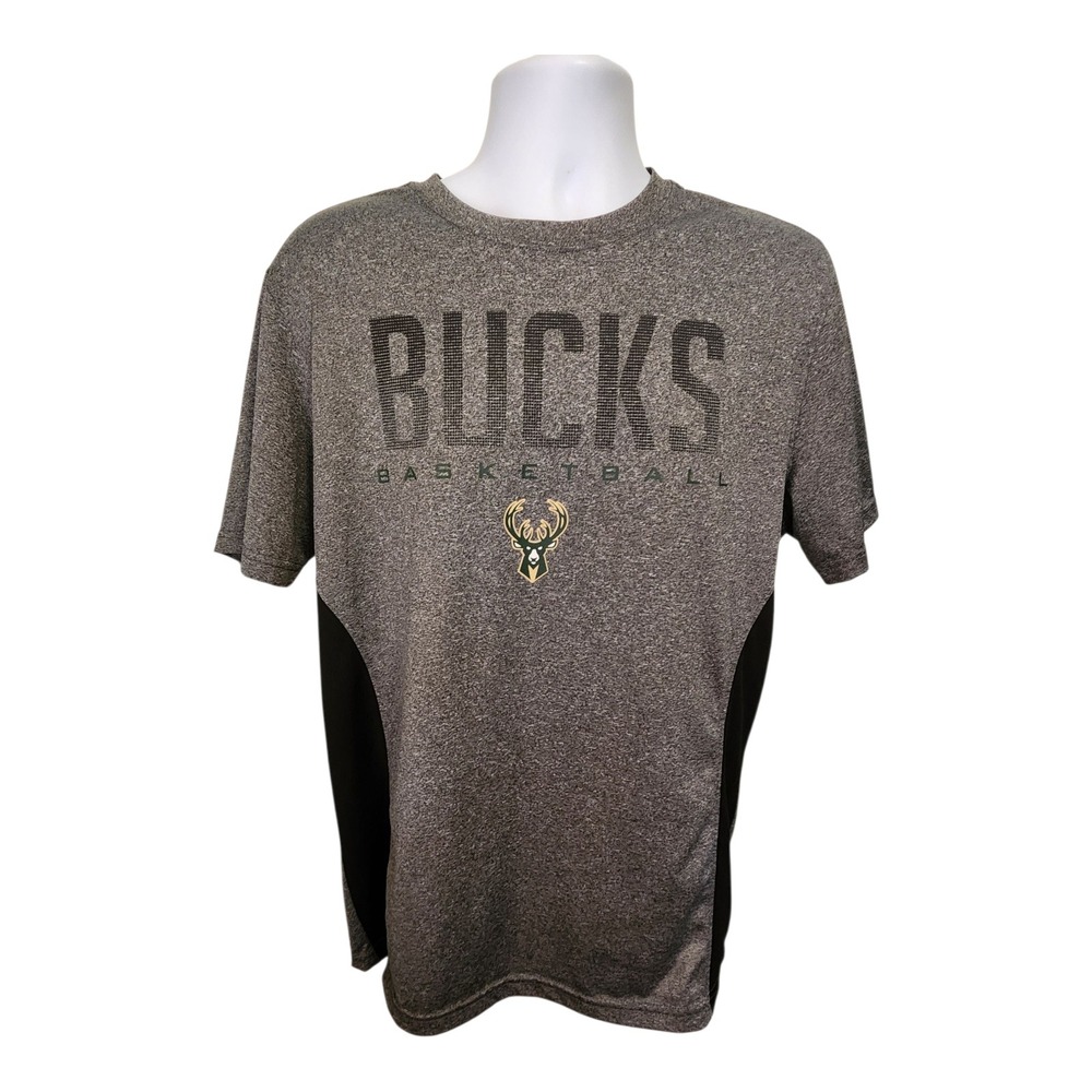 Milwaukee Bucks Basketball T Shirt Men's‎ Large Gray Ultra Game NBA